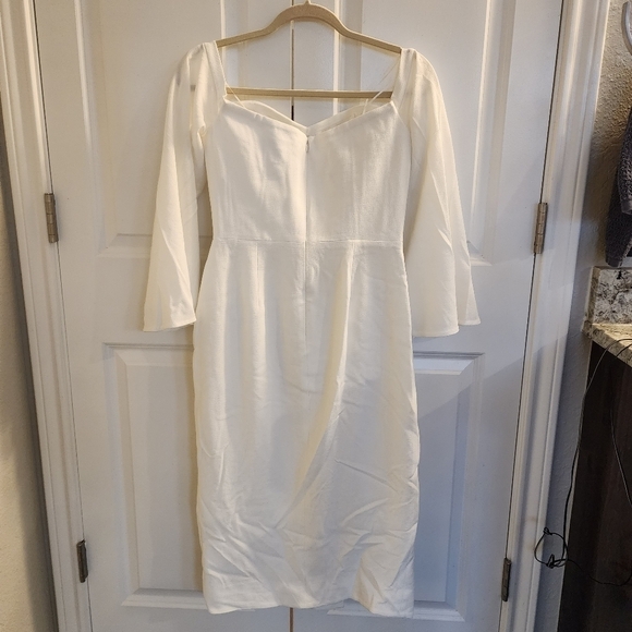 BHLDN Dress The Population Erin white off the shoulder cocktail mini Midi dress - Picture 4 of 16